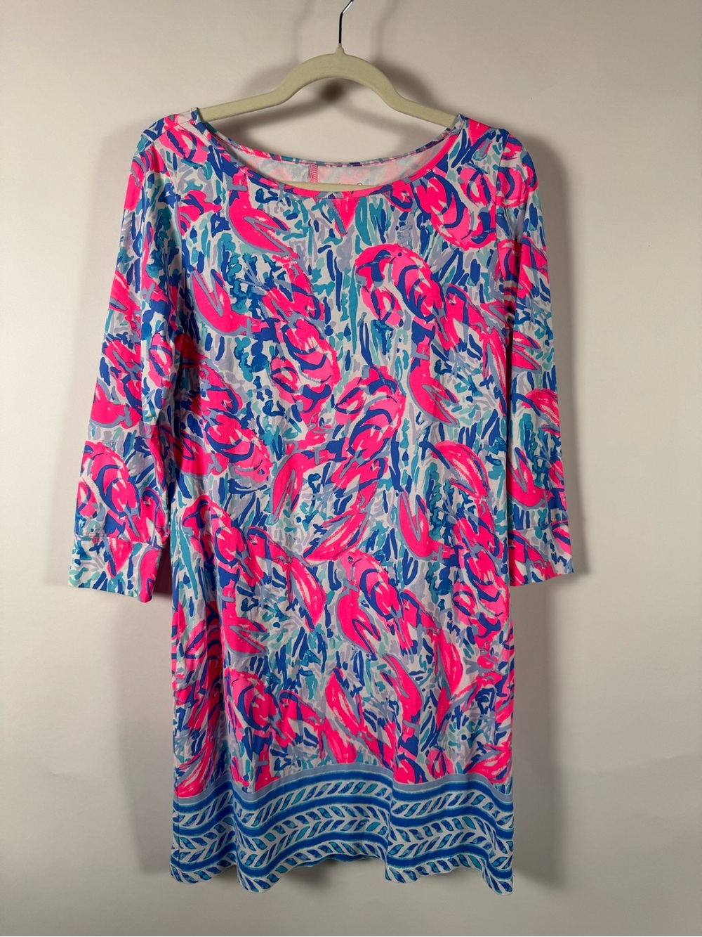 Lilly Pulitzer Marlowe Dress Cracked Up Lobster Print MED Beach Travel Resort